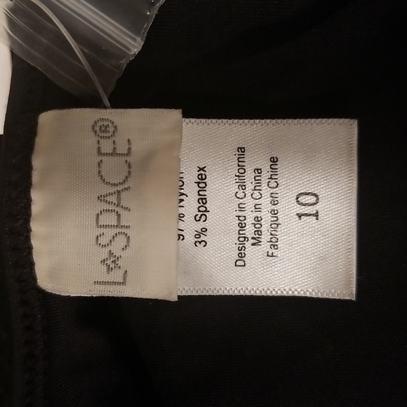 💕L*SPACE💕 Ribbed Float On One Piece Swimsuit Black 10 Large NWT - Picture 16 of 16